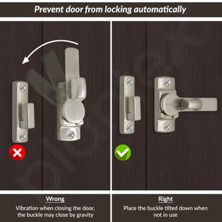 Plantex Door Latch - Pack of 4 (Satin) - Modern Style - Zinc Material - Satin Finish - Door Mount - For Home and Office Doors