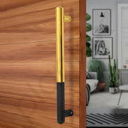 Plantex 14 Inch Main Door Handle, Stainless Steel & Aluminium, Pull-Push, Black & Gold