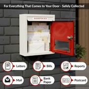 Plantex All in One Multipurpose Letter Box/Suggestion Box for Office/Post Box for Home gate/Donation Box/Complaint Box/with Lock -Wall Mount - Pack of 15 (Red & Ivory)