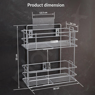 Plantex Drill Free Stainless Steel Multipurpose Detergent Holder/Under The Sink Detergent Rack/Wall Mounted Detergent Holder/Bathroom Rack/Shelf/Bathroom Accessories (Chrome)