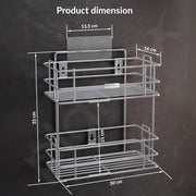 Plantex Drill Free Stainless Steel Multipurpose Detergent Holder/Under the Sink Detergent Rack/Wall Mounted Detergent Holder/Bathroom Rack/Shelf/Bathroom Accessories (Chrome)