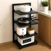 Plantex Shelf Storage Rack/GI Steel Storage Organizer/4 Tier Shelf Rack for Home - Pack of 1 (Black)