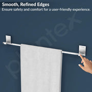 Plantex 304 Grade Stainless Steel 24 inch Single Towel Rod/Towel Holder for Bathroom/Towel Bar/Hanger/Stand/Bathroom Accessories - Senso (Chrome)