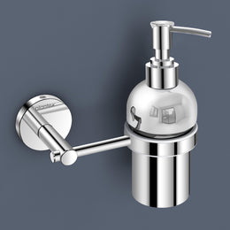 Plantex 304 Grade Stainless Steel Handwash Holder for Wash Basin Liquid soap Dispenser/Bathroom Accessories - Oreo (Chrome)