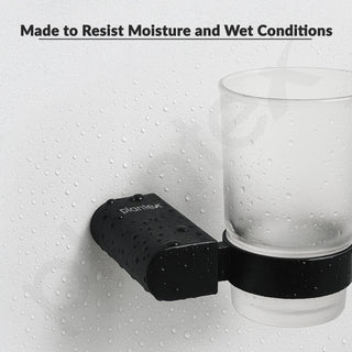 Plantex Tumbler Holder for Bathroom/Aluminium Toothbrush Holder/Bathroom Accessories - Pack of 1 (Black)