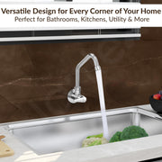 Plantex LEA-710 Pure Brass Kitchen Sink Tap with Brass Wall Flange and Teflon Tape/360Ãƒâ€šÃ‚Â° Swivel Spout Tap for Kitchen Sink -7 Year Warranty by Plantex (Mirror Chrome)