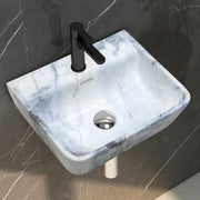 Plantex Wall Hung Wash Basin for Bathroom/Designer Ceramic Basin/Rectangle Countertop Washbasin for Home/Office (17 x 14 x 5 Inch)