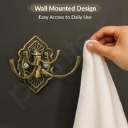 Plantex Antique Robe Hook/Cloth-Towel Hanger/Door Hanger Hook/wall hangers for clothes/robe hooks for bathroom accessories - (Brass-Zinc)