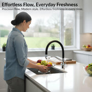 Plantex Pure Brass Flexible Tap for Kitchen Sink/Dual Flow Pull Out Sink Mixer Tap Hot and Cold/Movable/Rotable Water Mixer Faucet - (7904, Chrome)