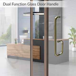 Plantex Shower Door Handle/Stainless Steel Towel Bar Combination/Towel Holder for Glass Shower Door and Bath Door Pull Handle - Pack of 1 (Brass Antique)