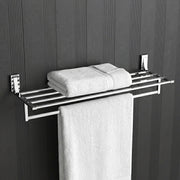 Plantex Towel Rack for Bathroom/Pure Brass Towel Holder/24 Inch Towel Stand/Towel Bar/Bathroom Accessories - Pack of 1 (APS-RTO-13, Chrome)