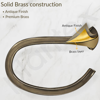 Plantex Smero Pure Brass Napkin Hanger for Bathroom/Hand Napkin Ring/Napkin Holder for Wash Basin/Bathroom Accessories - Contrive(Rich Antique)