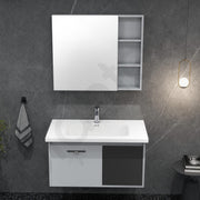 Plantex Unbreakable Plywood Vanity Set for Bathroom/Undermount Wash Basin with Cabinet Full Set/Bathroom Organizer with Mirror, Coupling & Cabinet (NZBC-11)