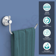 Plantex Stainless Steel Towel Ring for Bathroom/Wash Basin/Napkin-Towel Hanger/Bathroom Accessories - (Chrome - L Shape) - Pack of 1