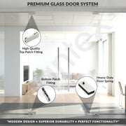 Plantex Floor Spring for Glass Door/Patch Lock/Patch Tap/Tuffen Glass Door Accessories - Pack of 1 (Matt, 90 kg)