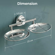 Plantex J4 Stainless Steel Double Soap Dish for Bathroom/Soap Holder for Bathroom/Wall Mounted Soap Holder/Bathroom Accessories (Chrome Finish) Angel