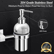 Plantex 304 Grade Stainless Steel Handwash Holder for Wash Basin Liquid Soap Dispenser/Bathroom Accessories - Splash (Chrome)