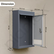 Plantex All in one Multipurpose with Big Size Letter Box for Home/Post Box/Suggestion Box/Complaint Box/Donation Box with Lock Table Top or Wall Mount - (Grey)