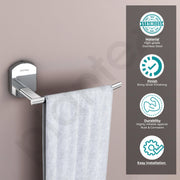 Plantex Napkin Holder for Bathroom/Stainless Steel Towel Ring/Towel Hanger/Bathroom Accessories - Pack of 1 (Chrome)