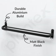Plantex Aluminium Dual Towel Rod for Bathroom/Towel Hanger/Cloth Hanger for Bathroom with Hooks/Bathroom Accessories (Black) 24 Inch