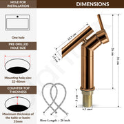 Plantex Pure Brass Wash Basin Tap/Basin Mixer Tap/Single Lever Pillar Tap for Wash Basin/Bathroom Faucet-(PVD Choco)
