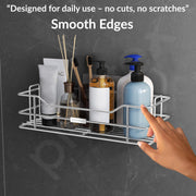 Plantex Stainless Steel Shelf/Rack/Organizer for Bathroom and Kitchen Accessories/Bathroom Shelf for Wall (Chrome-Silver)