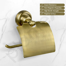 Plantex 304 Grade Stainless Steel Toilet Paper Roll Holder/Toilet Paper Holder in Bathroom/Kitchen/Bathroom Accessories - Skyllo (Antique)