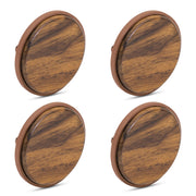 Plantex Knobs for Drawer/Round Drawer Knobs/Knobs for Cabinets/Pull-Push Knobs for Kitchen/Bedroom Drawer - Pack of 4 (Big, Rose Gold & Wood)
