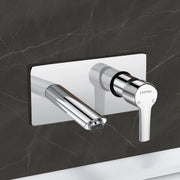 Plantex Pure Brass Basin Mixer Tap Hot and Cold/Tap for Wash Basin with Brass Wall Flange and Teflon Tape-7 Year Warranty by Plantex (BAL-527 -Chrome Finish)