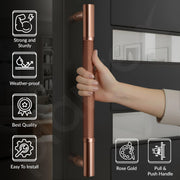 Plantex Main Door Handle/Stainless Steel & Aluminium Door Handle/450mm Pull-Push Handle for Home/Office/Hotel - Pack of 1 (DTMD-411, Rose Gold)