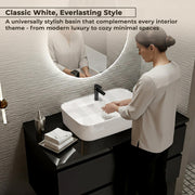 Plantex Ceramic Washbasin/Tabletop Wash Basin with 10 Years Glaze Warranty by Plantex/Wash Basin for Bathroom/Home/Office/Hotels (White - 24 x 15.5 x 6 Inch)