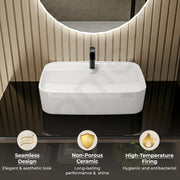 Plantex Ceramic Washbasin/Tabletop Wash Basin with 10 Years Glaze Warranty by Plantex/Wash Basin for Bathroom/Home/Office/Hotels (White - 24 x 15.5 x 6 Inch)
