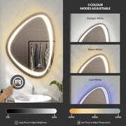 Plantex LED Bathroom Mirror with 3 Tone/Designer Mirror for Living Room/Bedroom/Dressing Room - Triangle Shape (HM-001, 18 X 24 Inch)