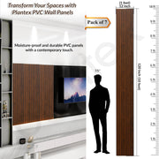 Plantex PVC Wall Panel/Louvers Panel for Wall/3d Wall Panel for Interior Wall Décor/Eco-Friendly Fluted Panel for Wall/- Pack of 7,Covers - 70 Sq. Ft (Teak Brown-12 Inch x 10 Ft)