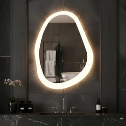 Plantex LED Bathroom Mirror with 3 Tone/Designer Mirror for Living Room/Bedroom/Dressing Room - Oval Shape (18 x 24 Inch)