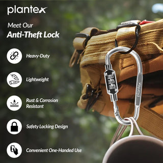 Plantex 3-Digit Code Combination Lock/Number Lock/Portable Luggage Lock/Travel Lock for Briefcase/Laptop Bags - Pack of 2 (Silver)