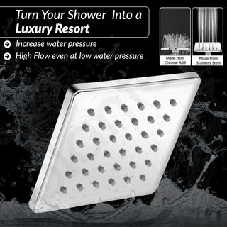 Plantex Stainless Steel Shower Head 100 mm with Water Saving Nozzle/Shower for Bathroom/Rain Shower Head for Bathroom without Arm- (Elegance-Chrome)