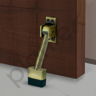 Plantex Door Stopper for Home/Stopper for Doors with Rubber Grip - (5 Inch,Pack of 4) Brass Antique