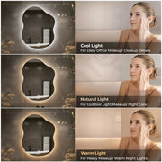Plantex LED Bathroom Mirror with 3 Tone/Designer Mirror for Living Room/Bedroom/Dressing Room - Cloud Shape (18 x 24 Inch)