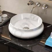 Plantex Ceramic Basin/Countertop Vessel Sink/Tabletop Wash Basin/Washbasin for Bathroom with 10 Years Glaze Warranty by Plantex (White Glossy - 16 x 16 x 5.5 Inch)