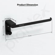 Plantex Space Aluminum Towel Hanger for Wash Basin/Towel Ring for Bathroom/Hand Towel Holder with Hooks/Bathroom Accessories (Rich Black)
