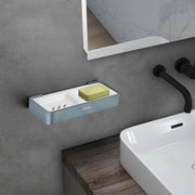 Plantex Aluminium and Acrylic Dual Soap Case/Double Soap Holder for Bathroom/Soap Stand/Bathroom Accessories - (Grey and Milky White)