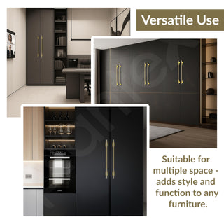 Plantex Cabinet Handle/Kitchen Cabinet Door Handle/Wardrobe/450 mm Cupboard Handle/Door Pull-Push Handle for Home/Office - Pack of 2 (Brass Antique & Gold)