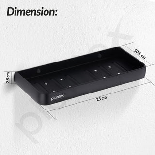 Plantex Double Soap Holder for Bathroom/Dual Soap Case/Soap Stand/Bathroom Accessories - Pack of 1 (1503, Black)