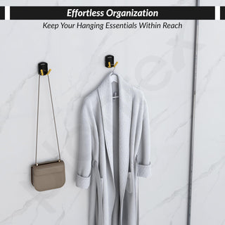 Plantex 304 Grade Stainless Steel Robe Hook/Cloth-Towel Hanger/Door Hanger-Hook/Bathroom Accessories - Pack of 1 (Parv-Gold & Black)