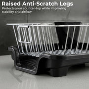 Plantex Dish Drying Rack/Stainless Steel Dish Drainer with Drainer Tray for Kitchen/Vessel Drainer Basket for Utensils/Plate Drying Rack - Chrome (58.5x44.5x23.5 Inch)