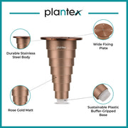 Plantex 4 Inch Sofa Legs for Bed Furniture/Sofa Legs for Table/Sofa Support Legs with Rubber Grip (Rose Gold, 6 Pcs)