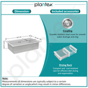 Plantex Quartz Acrylic Kitchen Sink/Undermount Sink for Kitchen with 10 Years Warranty by Plantex/Granite Single Bowl Kitchen Sinks with Coupling (Brun - 32x20 Inches)