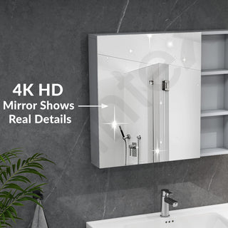 Plantex Unbreakable Plywood Vanity Set for Bathroom/Undermount Wash Basin with Cabinet Full Set/Bathroom Organizer with Mirror, Coupling & Cabinet (NZBC-11)