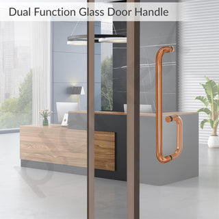 Plantex Shower Door Handle/Stainless Steel Towel Bar Combination/Towel Holder for Glass Shower Door and Bath Door Pull Handle - Pack of 1 (PVD Rose Gold)
